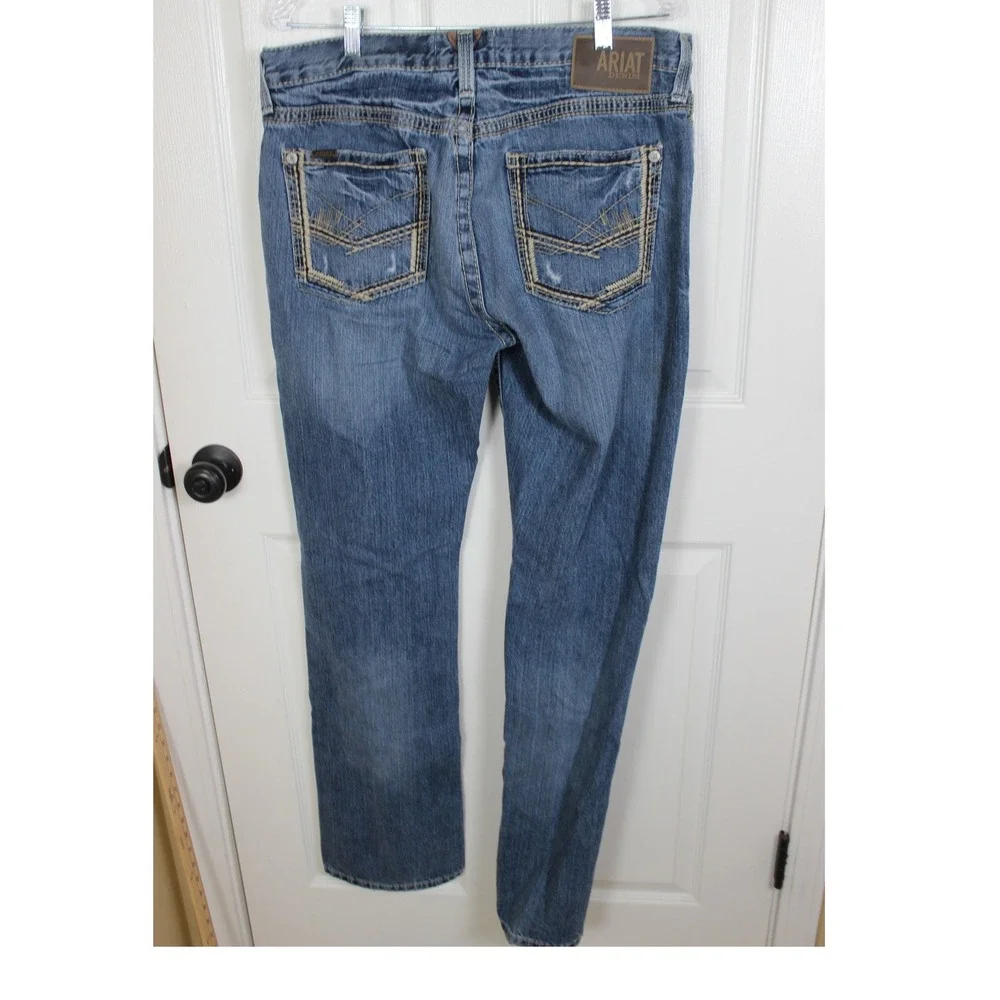 Ariat M5 Gambler Mens 35x36 Straight Leg Low Rise Medium Wash Jeans 10012703